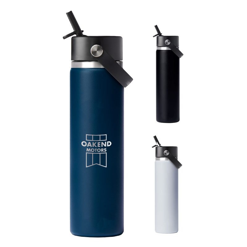 Custom Hydro Flask® Wide Mouth 24oz Bottle with Flex Straw Cap